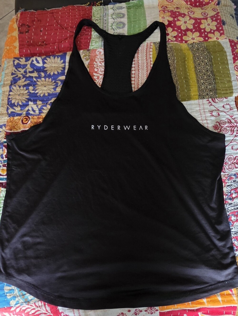 Ryderwear Black Racerback Tank with White Logo